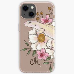 Leopard Gecko Murphy's Patternless with Florals iPhone Case